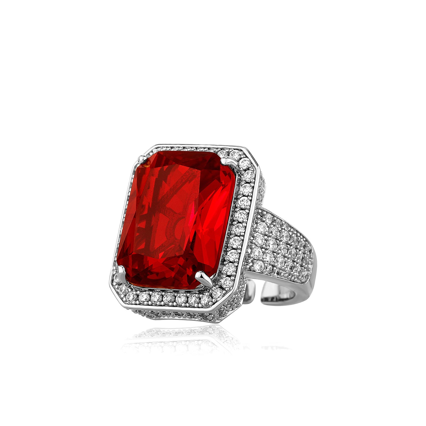 Anel Ice Red Stone