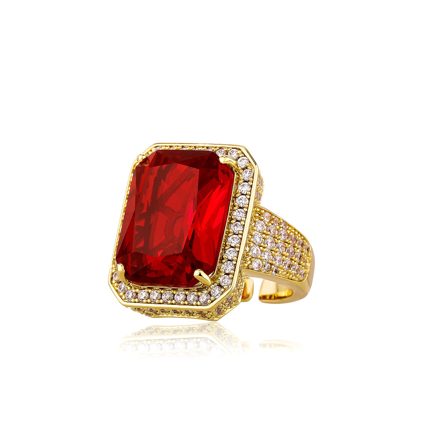 Anel Ice Red Stone
