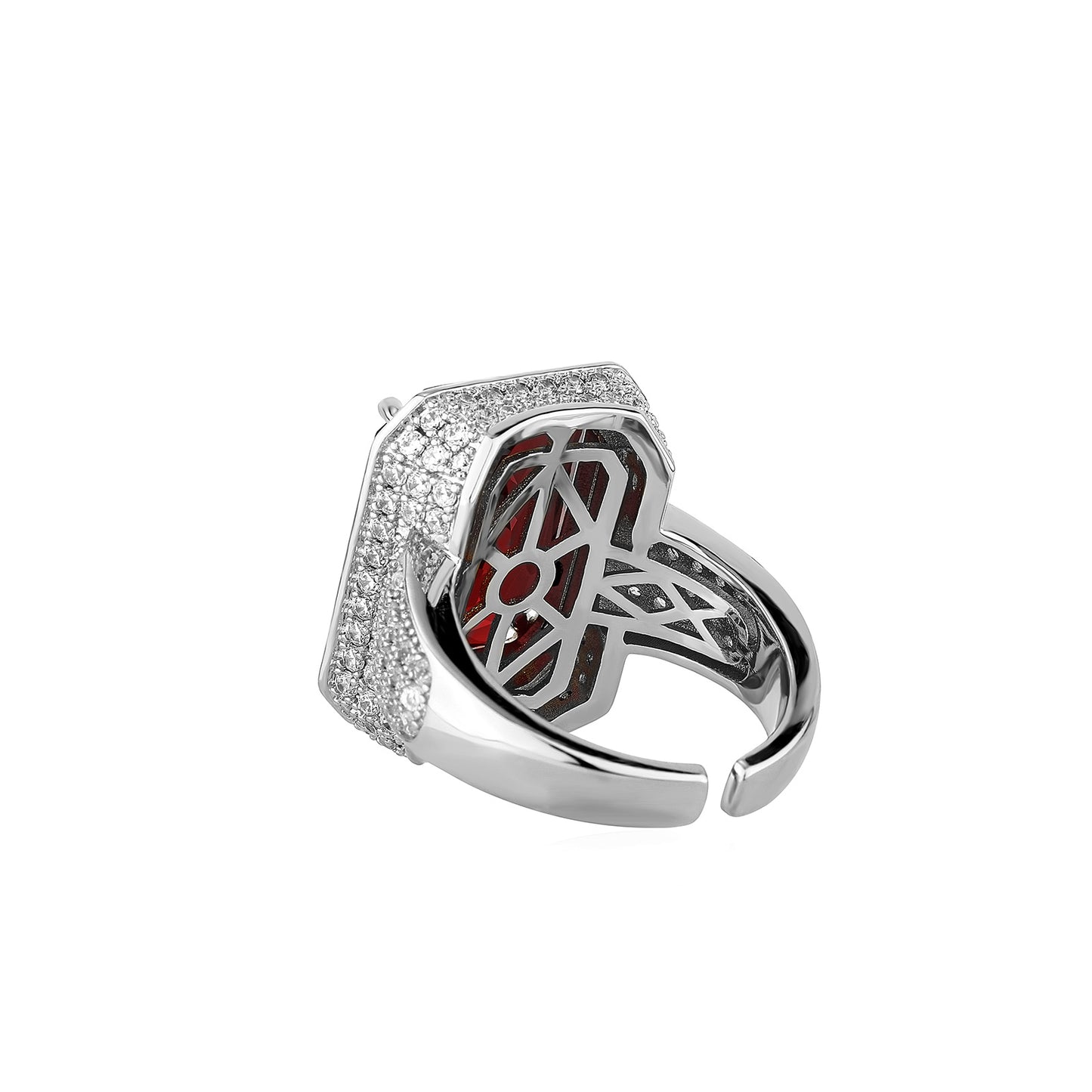 Anel Ice Red Stone
