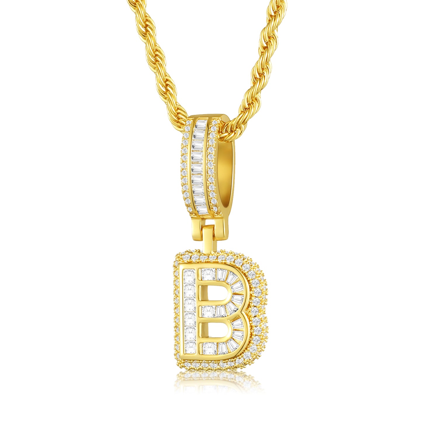 Colar Ice Letter Banhado a Ouro 18K