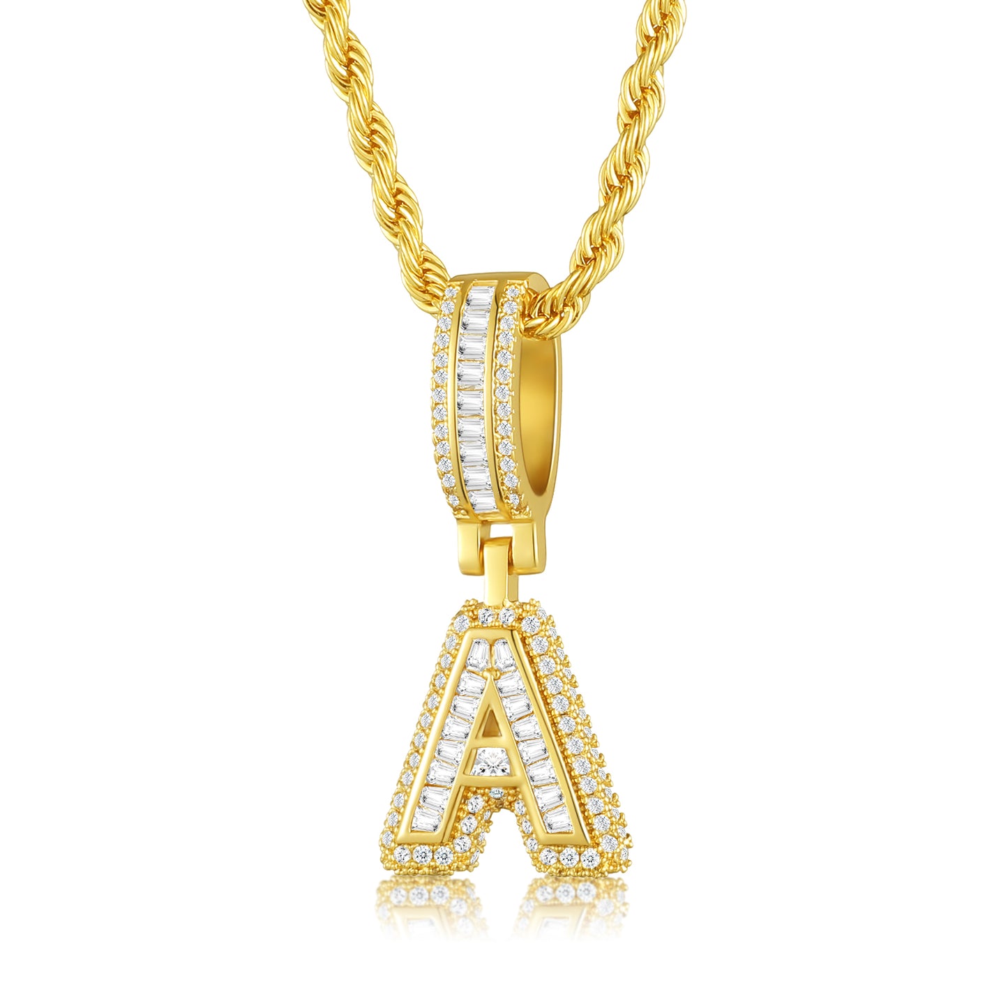 Colar Ice Letter Banhado a Ouro 18K