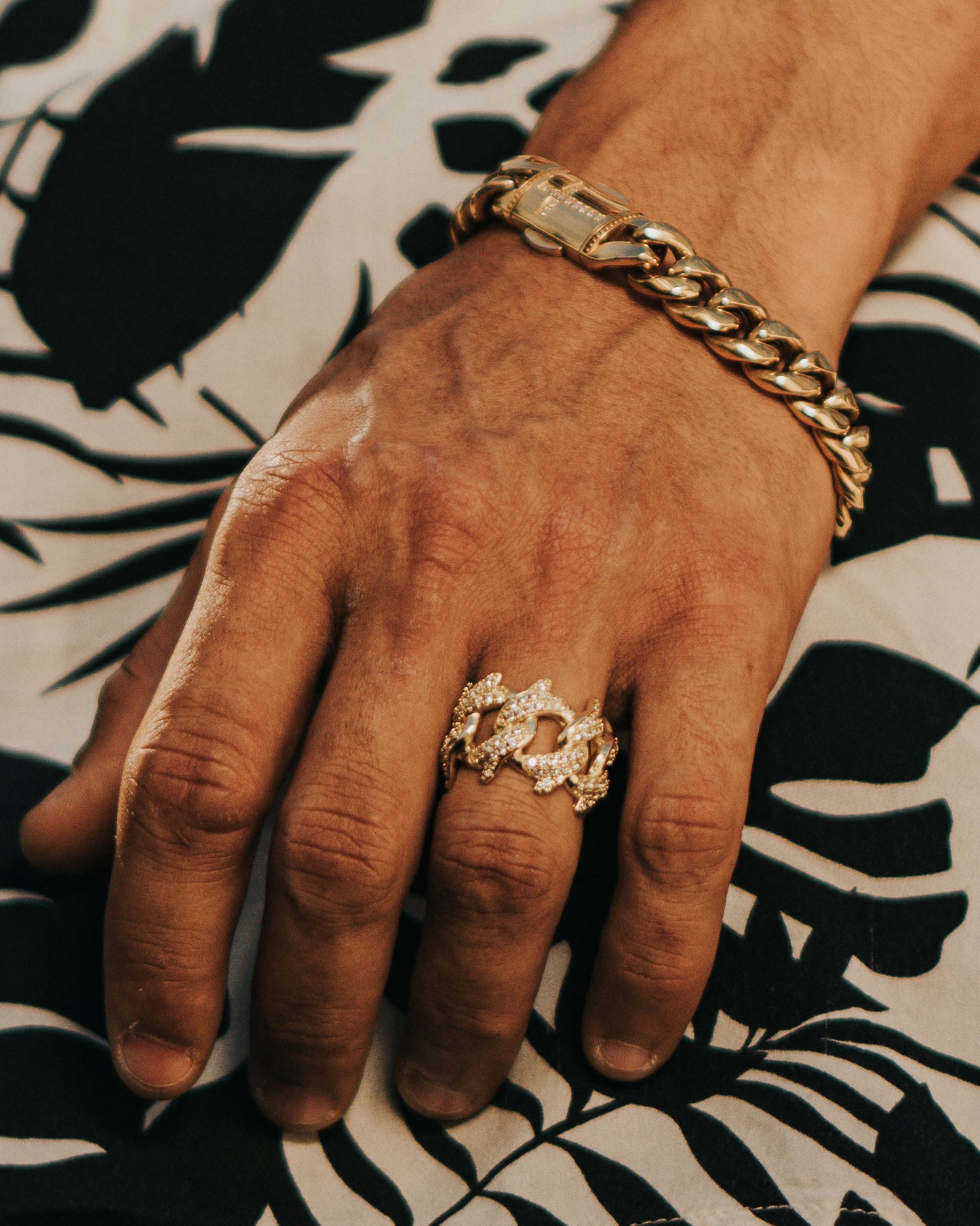 Anel Miami Cuban Spiked Banhado a Ouro 14K