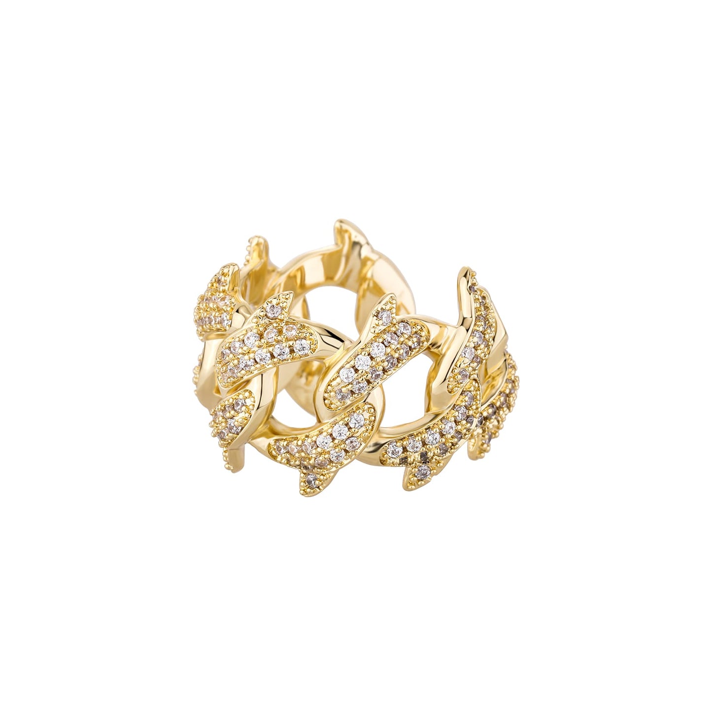 Anel Miami Cuban Spiked Banhado a Ouro 14K