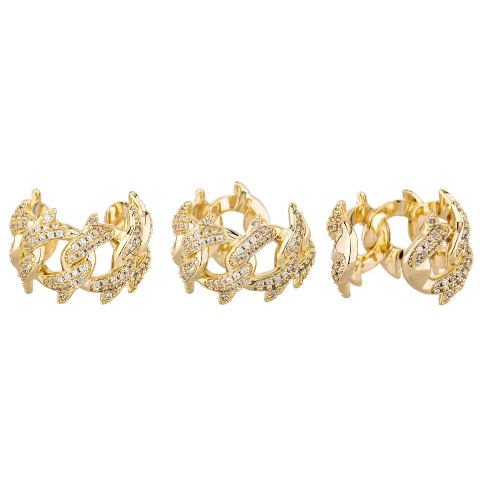 Anel Miami Cuban Spiked Banhado a Ouro 14K