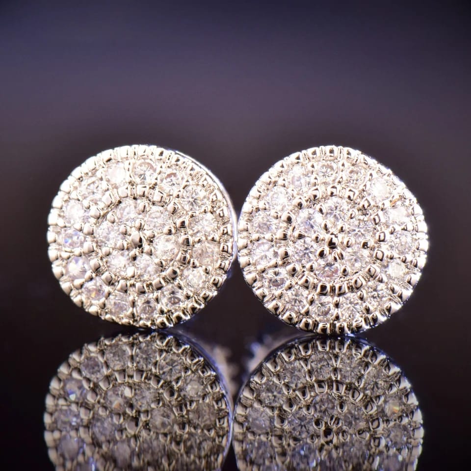 Brincos Round Stud 8mm Banhado a Ouro 24K