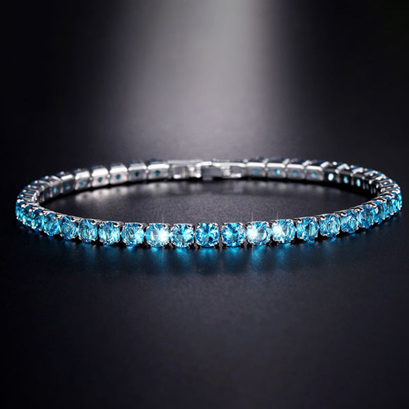 Pulseira Tennis Blue-Sky 4mm