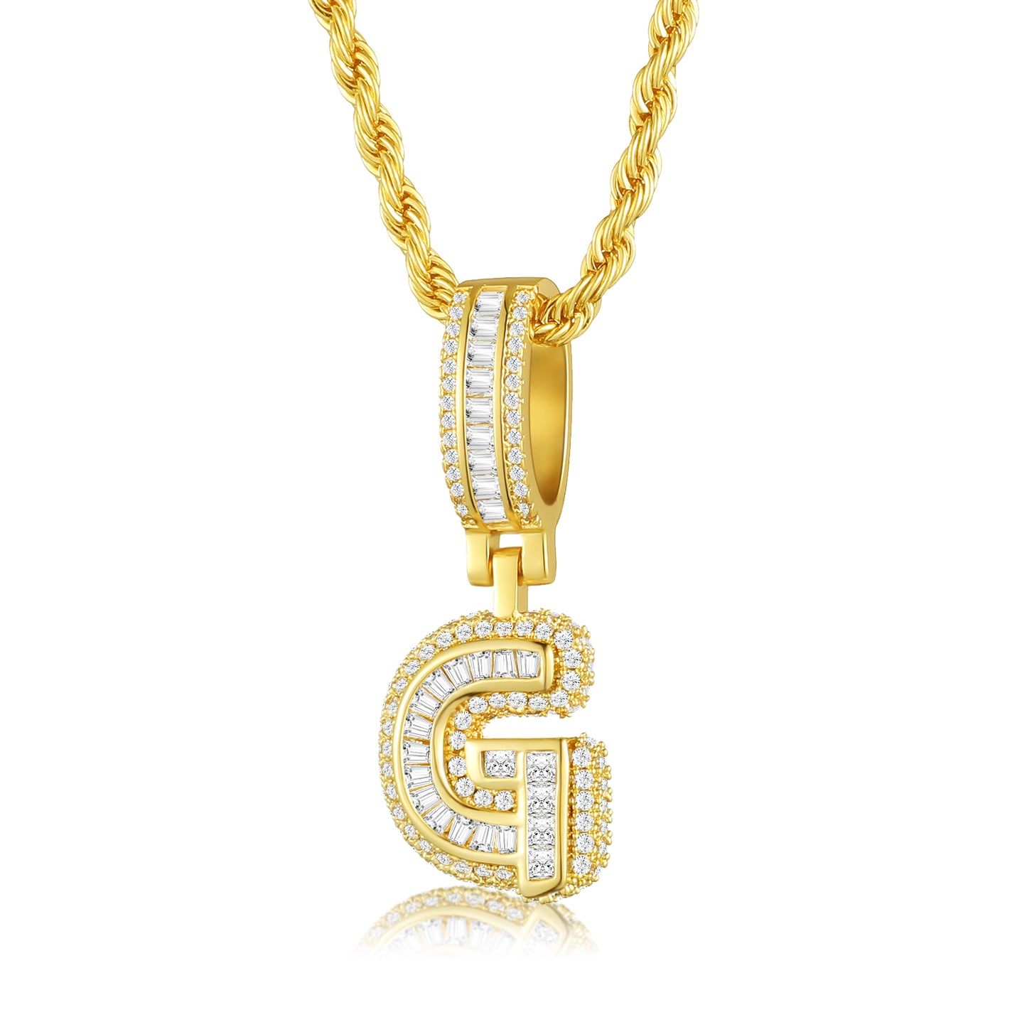 Colar Ice Letter Banhado a Ouro 18K