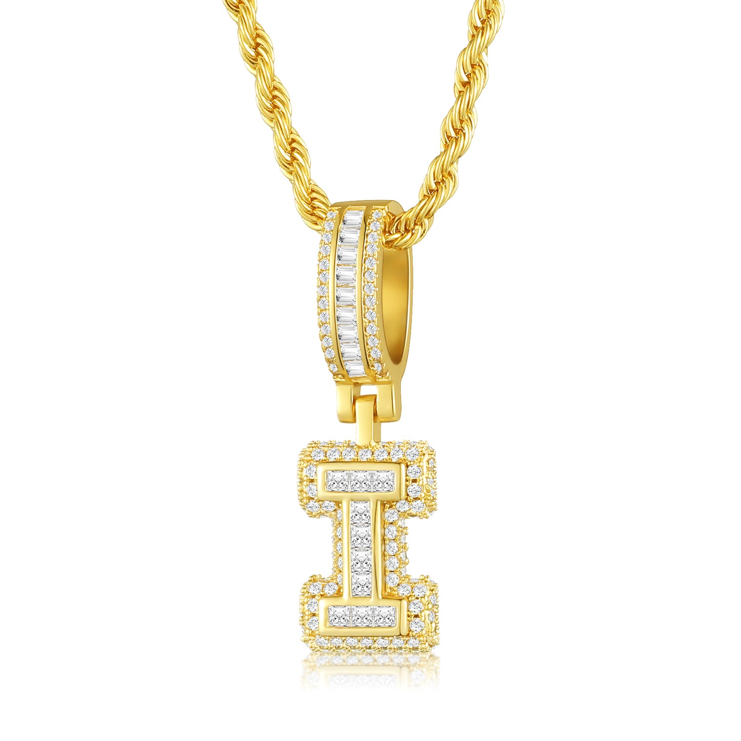 Colar Ice Letter Banhado a Ouro 18K