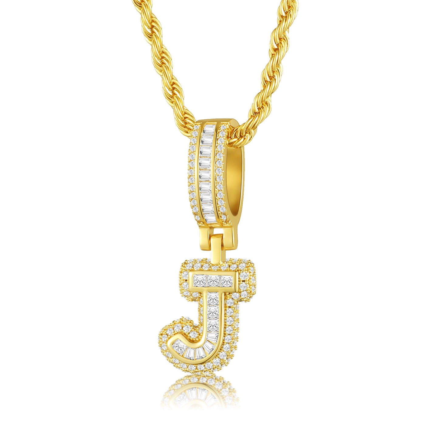 Colar Ice Letter Banhado a Ouro 18K
