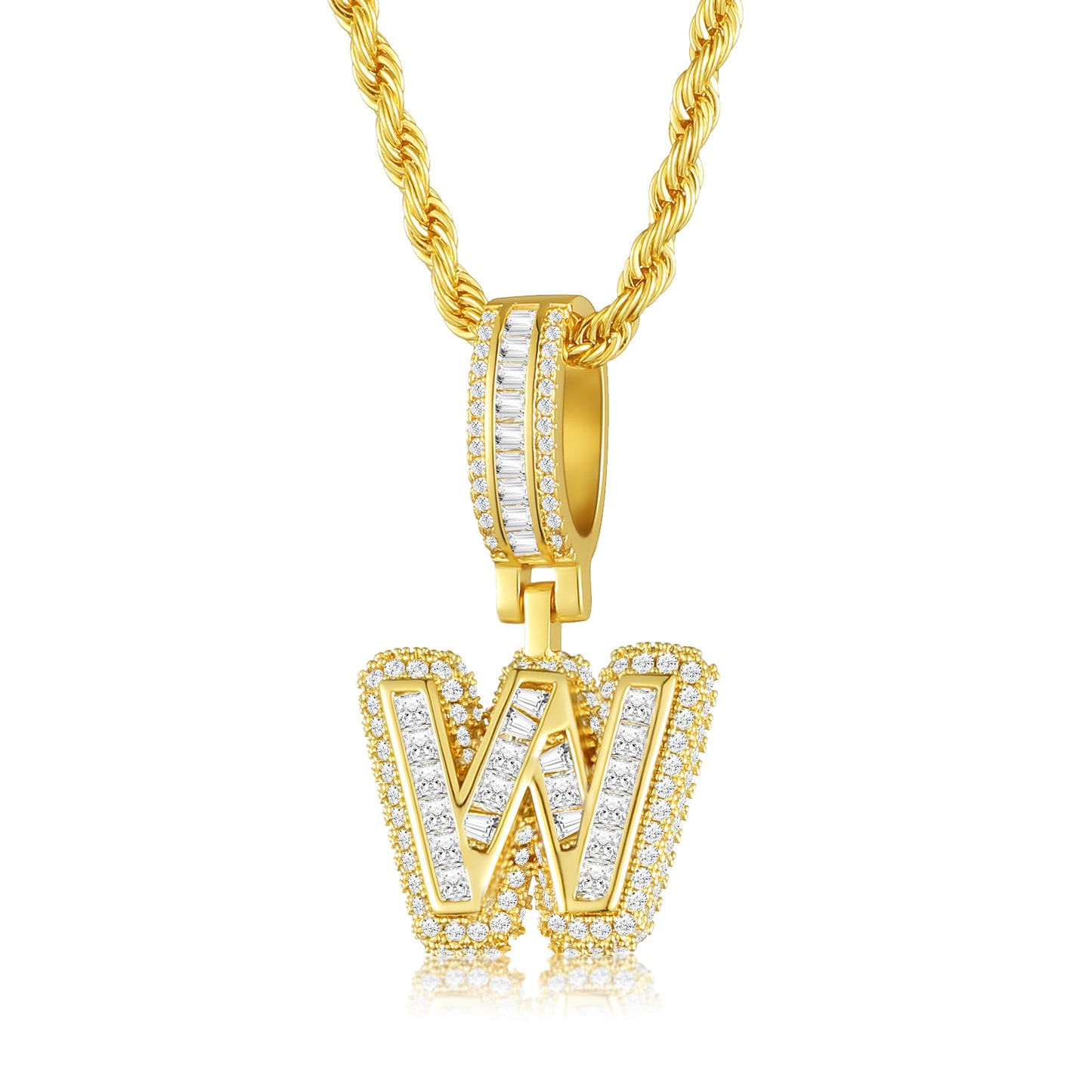 Colar Ice Letter Banhado a Ouro 18K