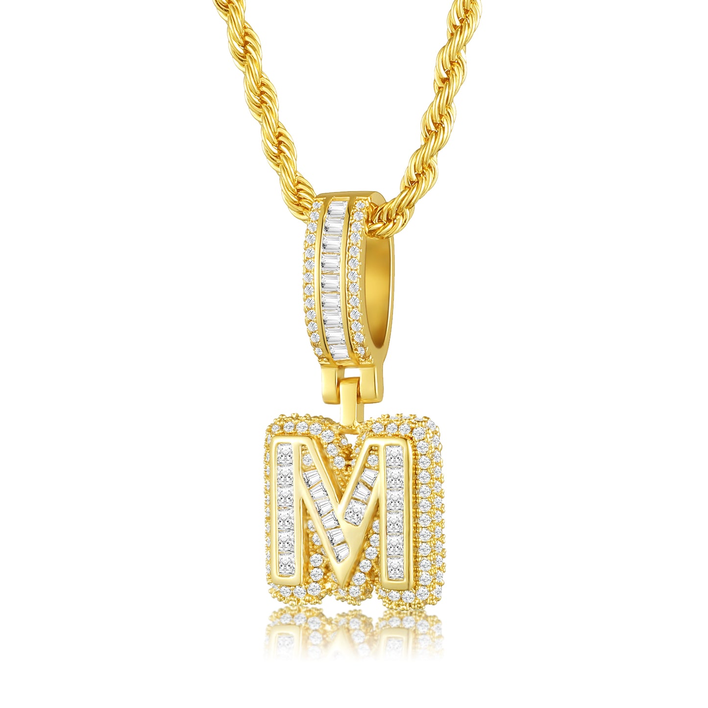 Colar Ice Letter Banhado a Ouro 18K