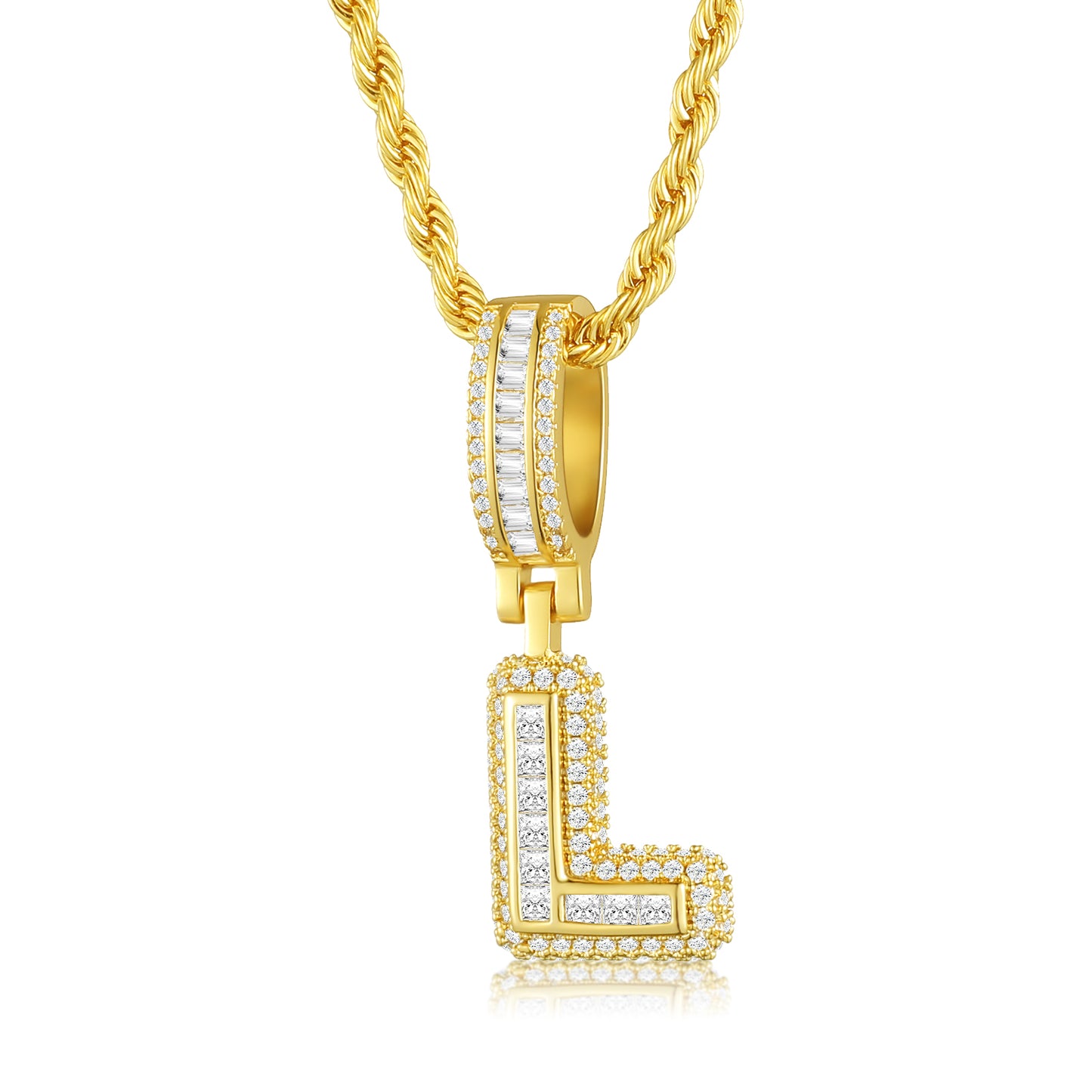 Colar Ice Letter Banhado a Ouro 18K