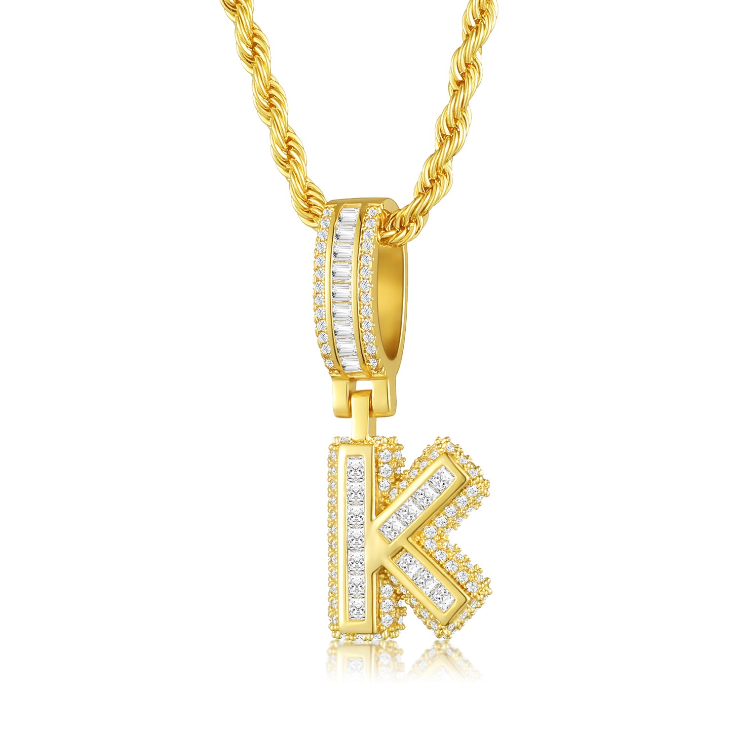 Colar Ice Letter Banhado a Ouro 18K