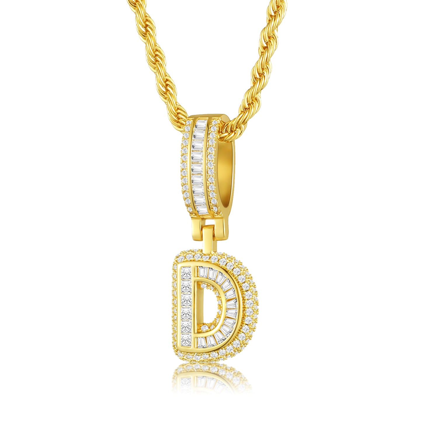 Colar Ice Letter Banhado a Ouro 18K