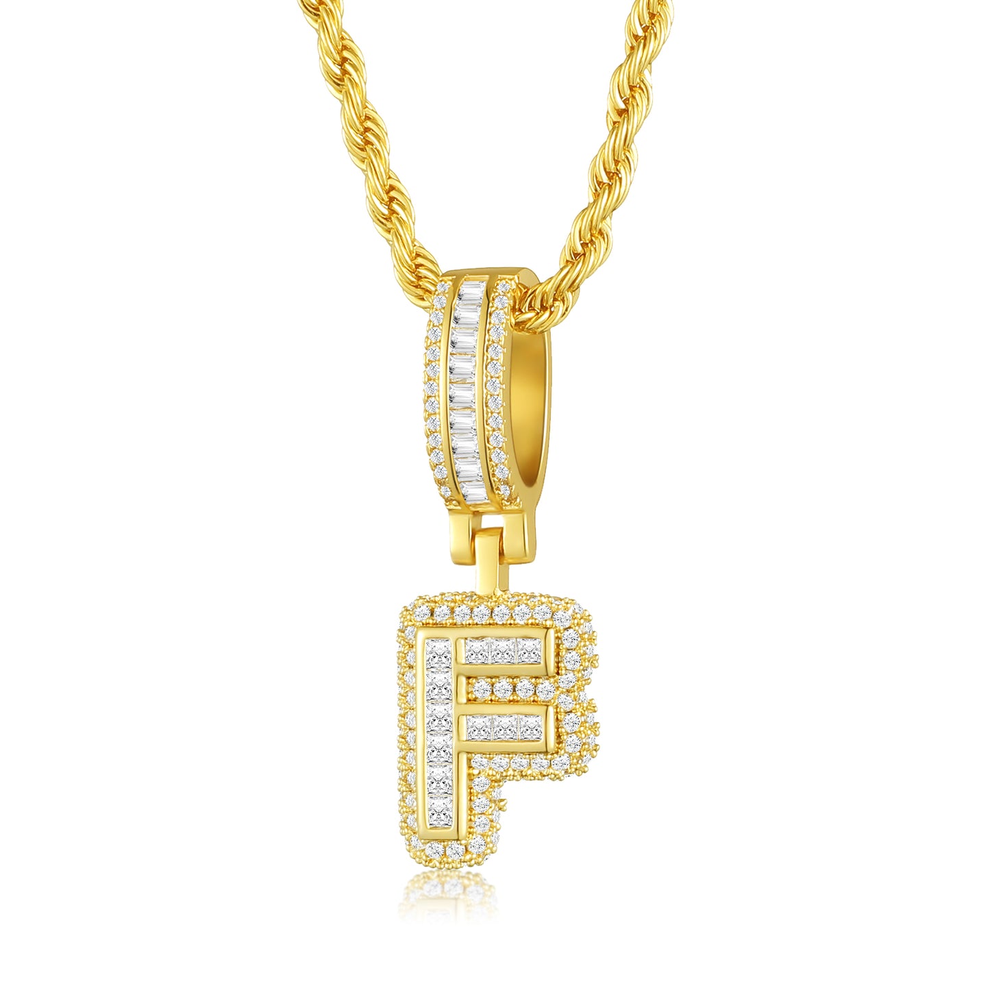 Colar Ice Letter Banhado a Ouro 18K