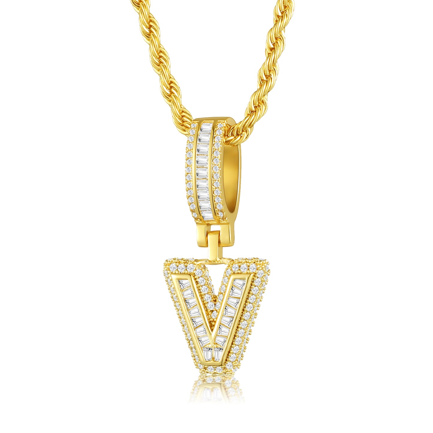 Colar Ice Letter Banhado a Ouro 18K