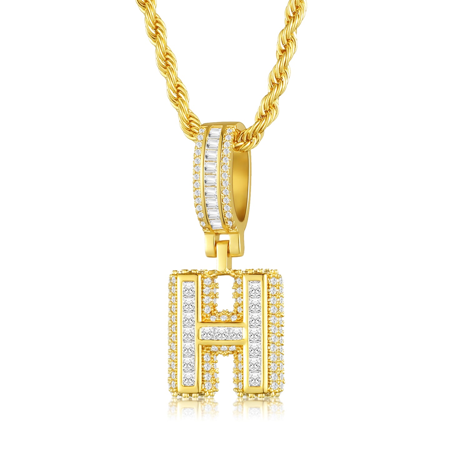 Colar Ice Letter Banhado a Ouro 18K