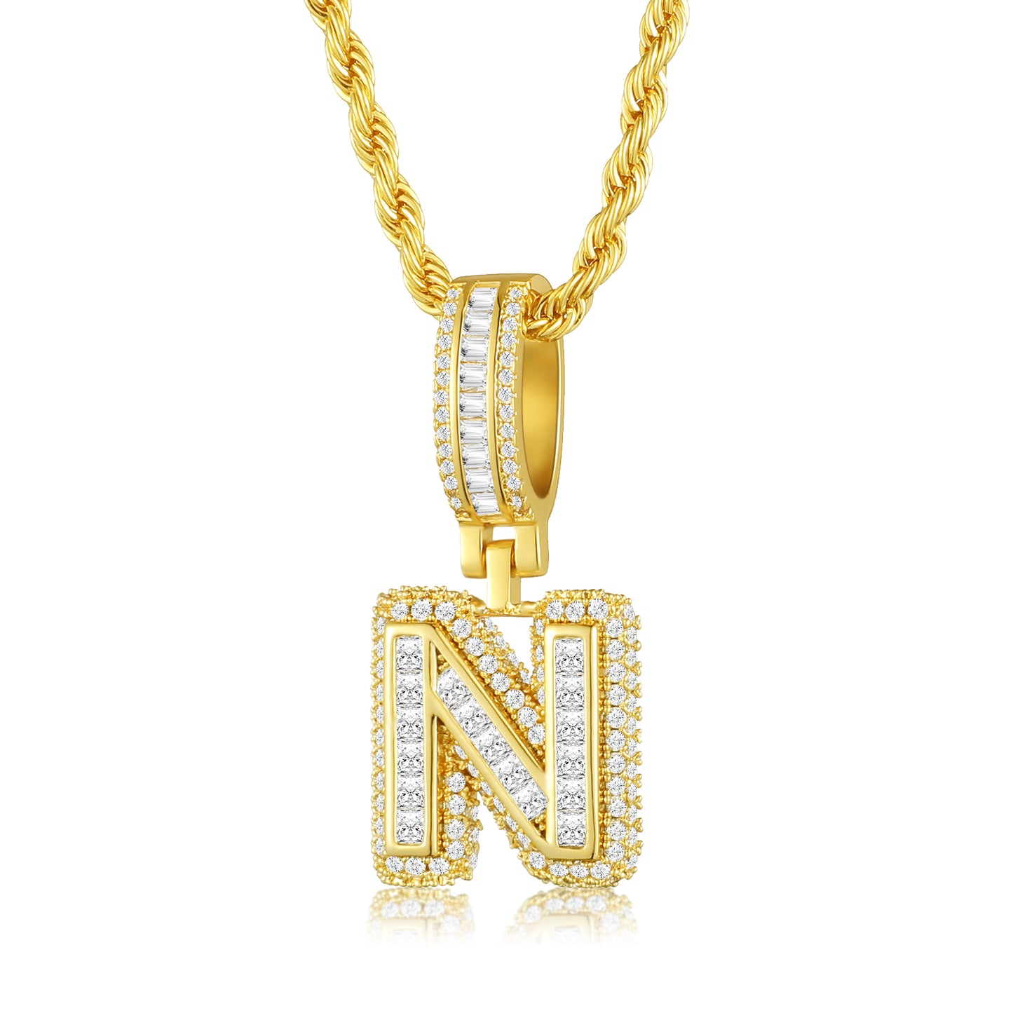 Colar Ice Letter Banhado a Ouro 18K