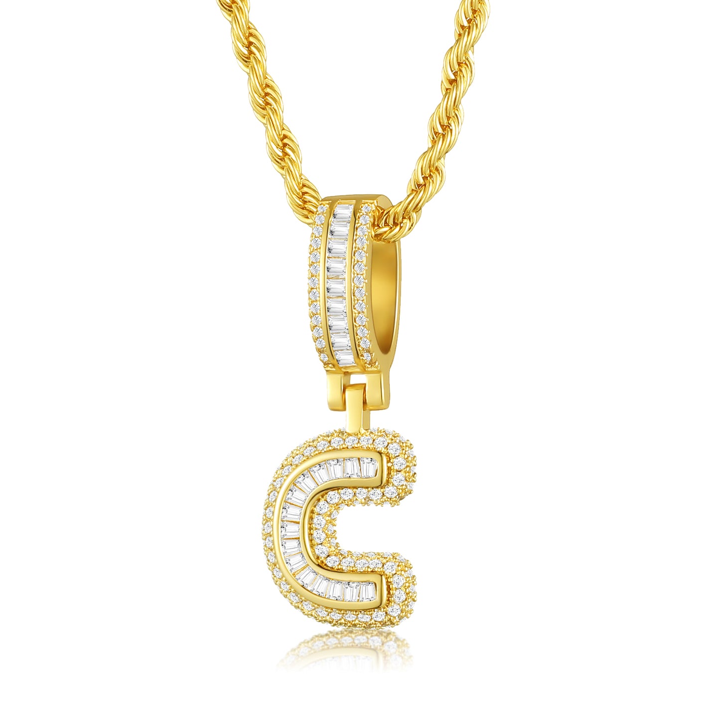 Colar Ice Letter Banhado a Ouro 18K