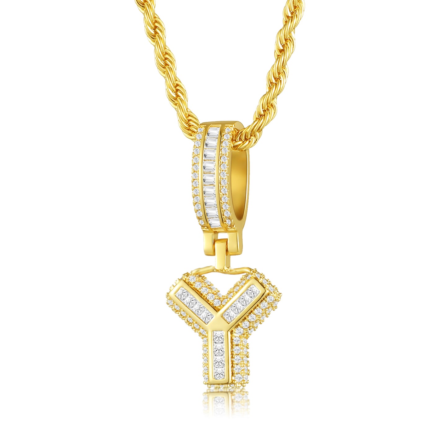 Colar Ice Letter Banhado a Ouro 18K