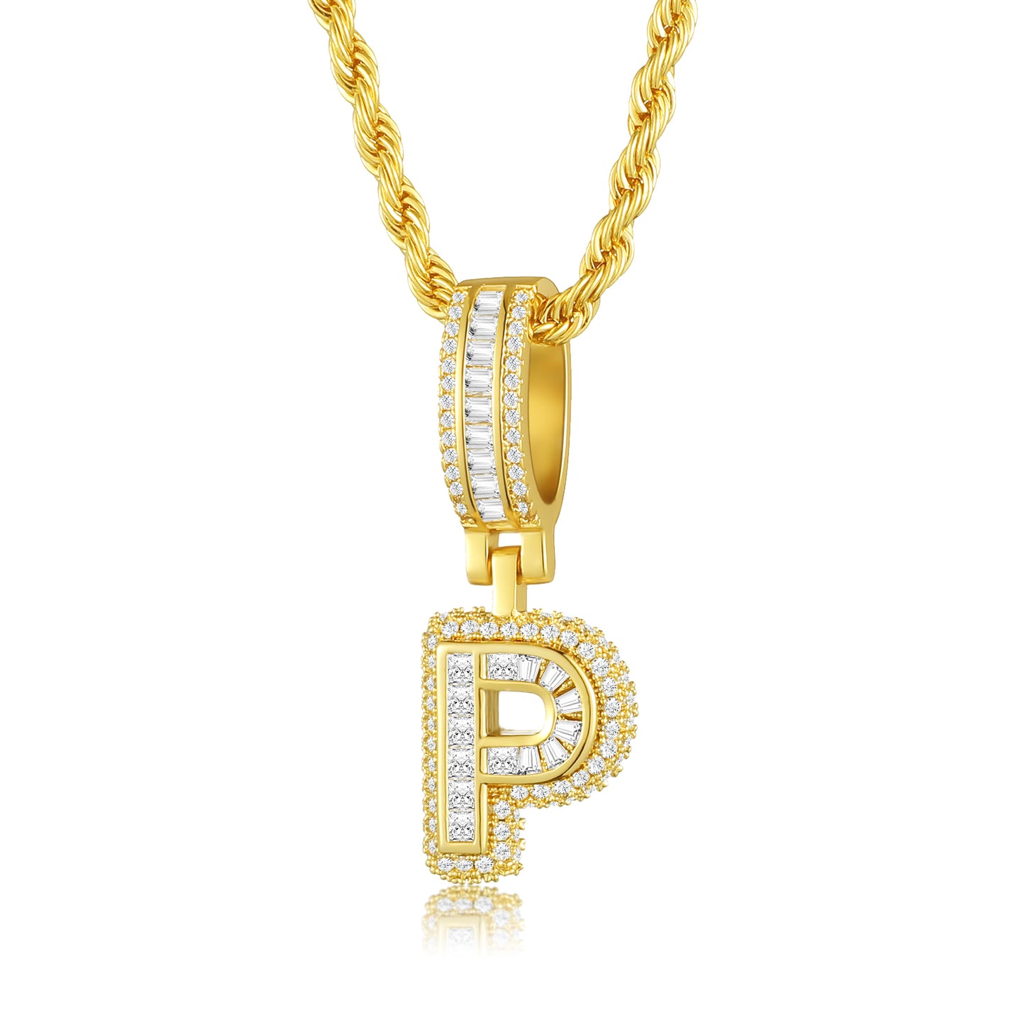 Colar Ice Letter Banhado a Ouro 18K