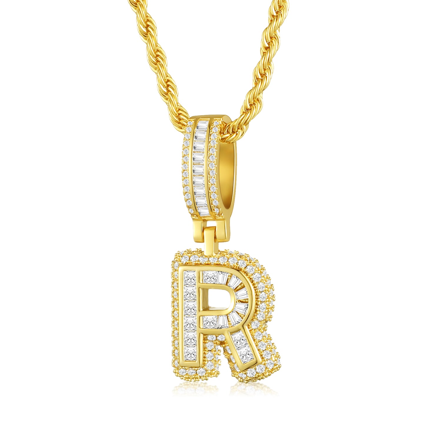 Colar Ice Letter Banhado a Ouro 18K